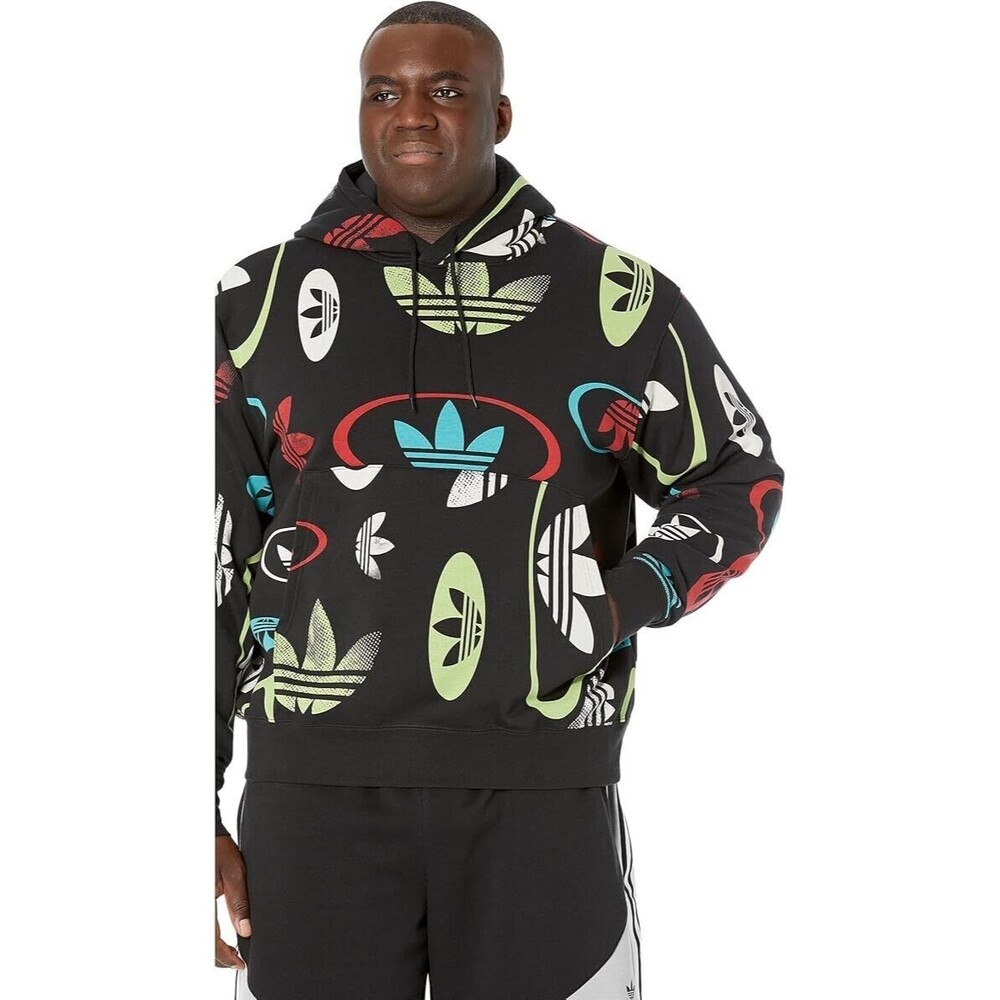 NWT L - ADIDAS AOP Hoody Black Multi